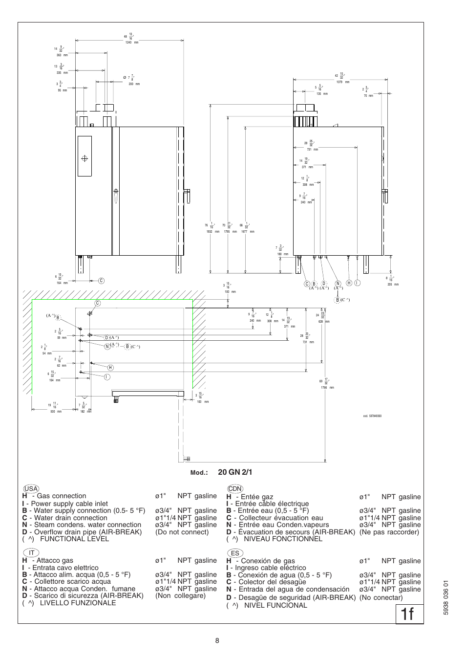 20 gn 2/1 | Electrolux Air-O-Steam 267552 User Manual | Page 8 / 32