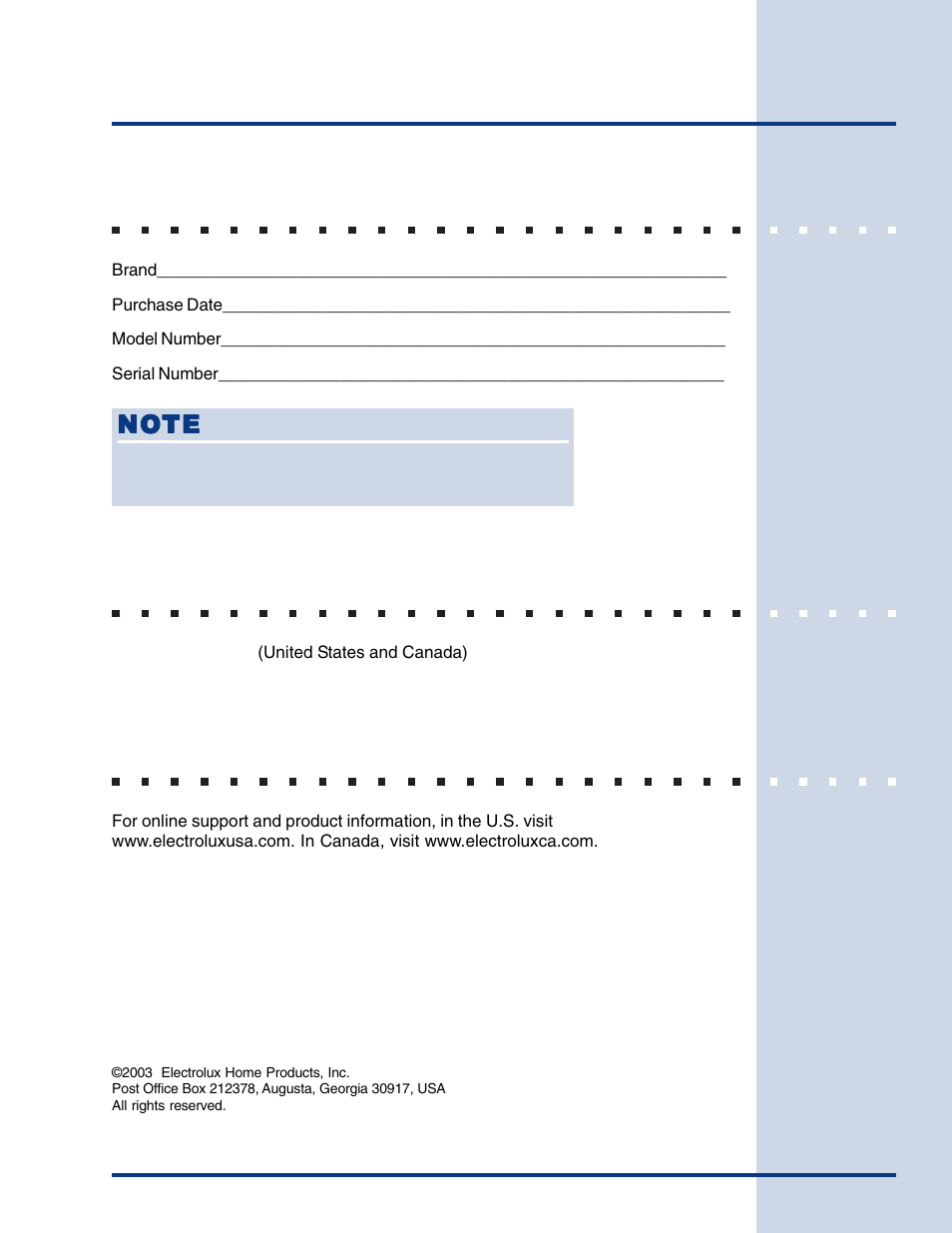 Finding information, Make a record for future use, Questions | Internet | Electrolux Built-In Dishwasher User Manual | Page 2 / 28