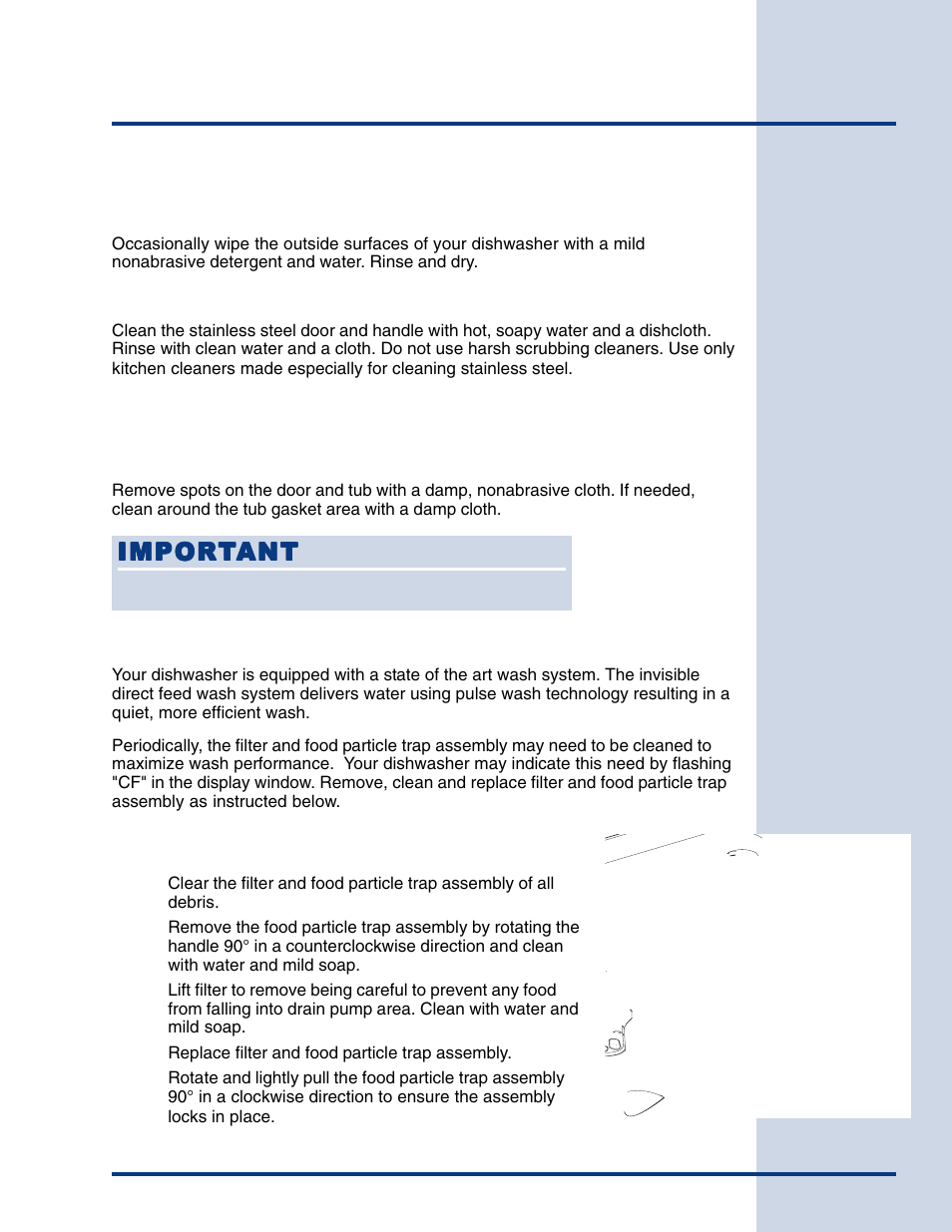 Care & cleaning, Outside, Inside | Electrolux Built-In Dishwasher User Manual | Page 20 / 28