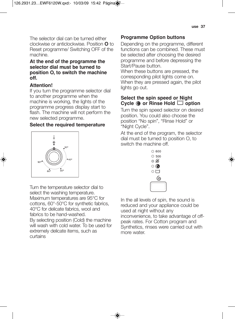 Electrolux EWF 6120 W User Manual | Page 10 / 33