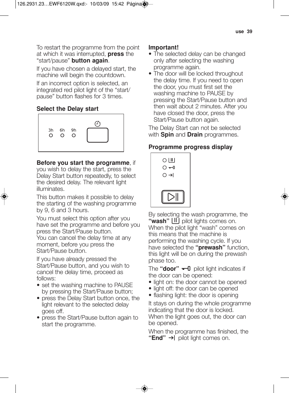 Electrolux EWF 6120 W User Manual | Page 12 / 33