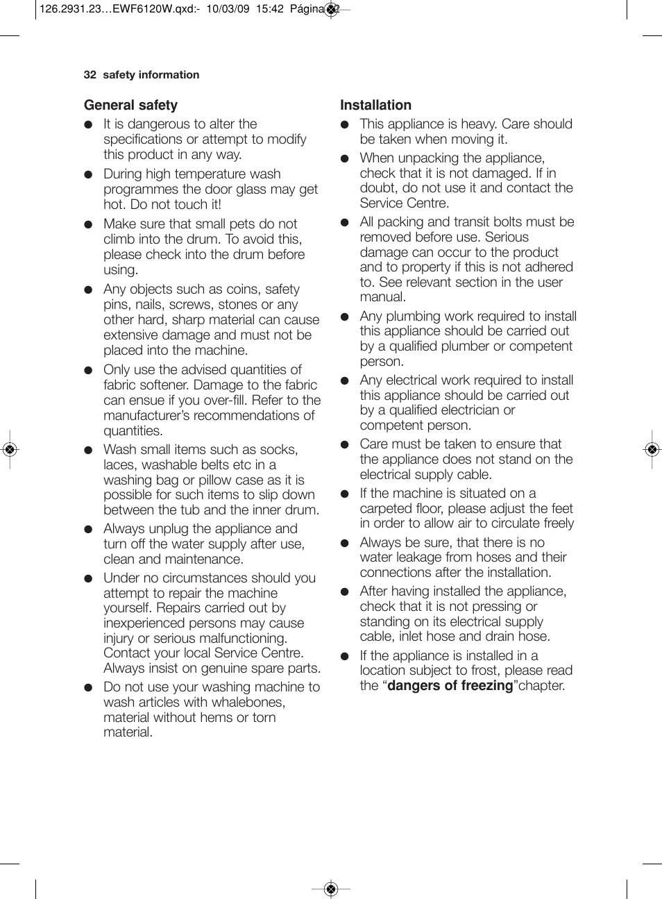 Electrolux EWF 6120 W User Manual | Page 5 / 33