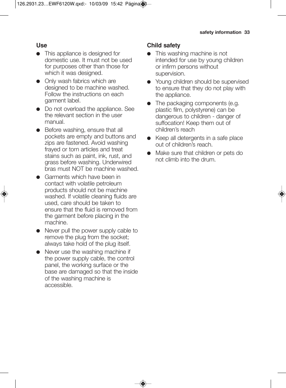 Electrolux EWF 6120 W User Manual | Page 6 / 33