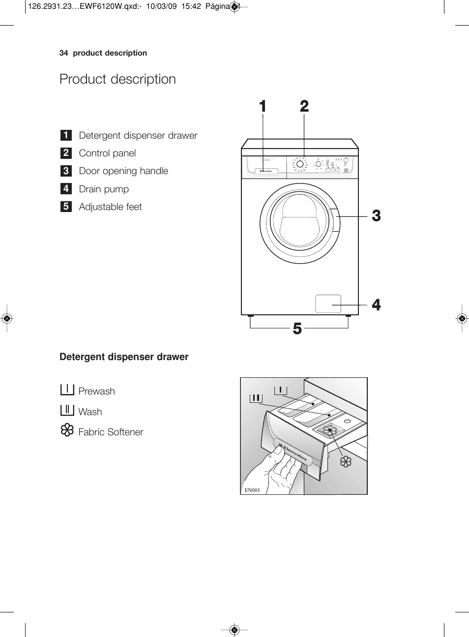 Product description | Electrolux EWF 6120 W User Manual | Page 7 / 33