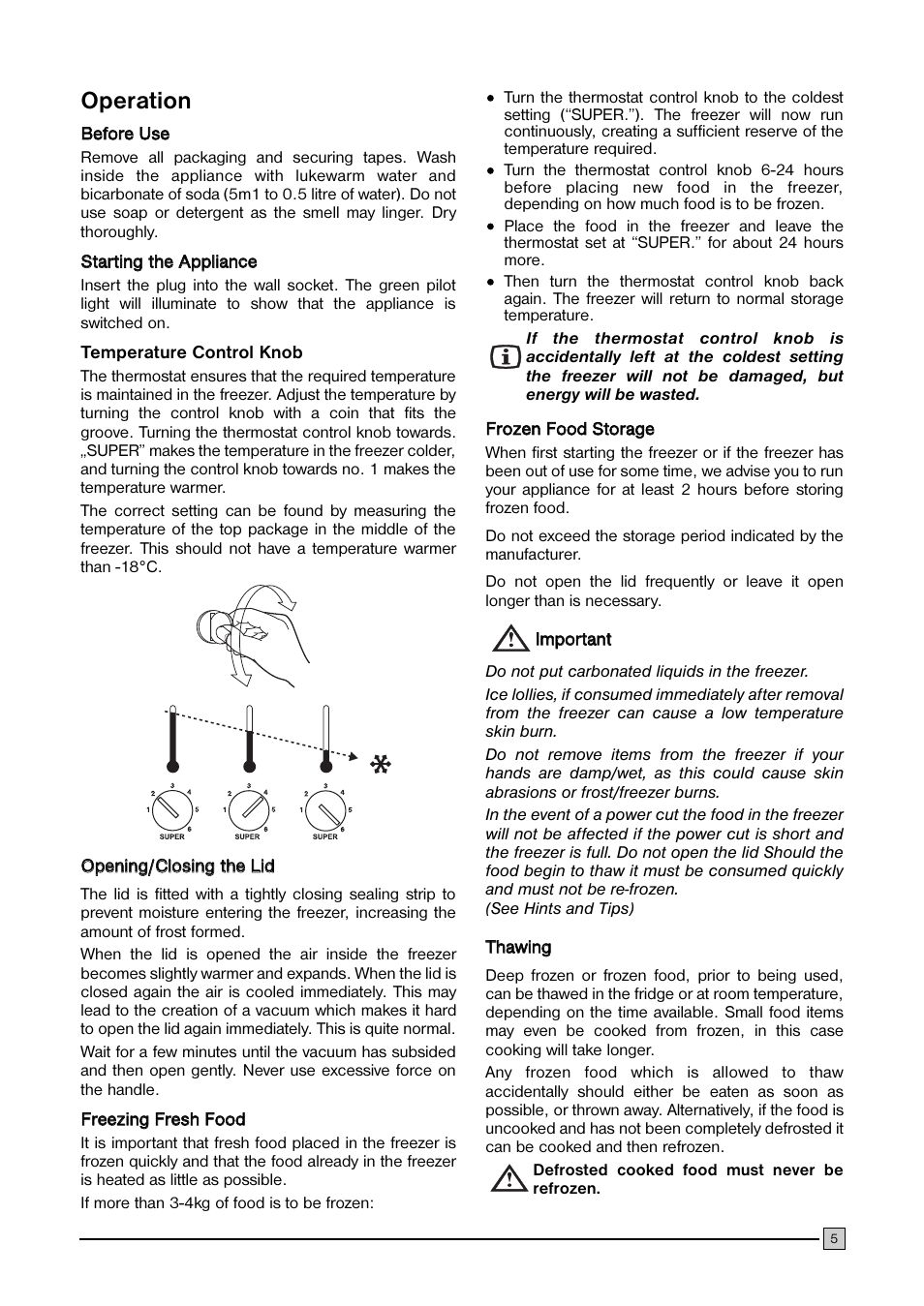 Operation | Electrolux ECN 1040 User Manual | Page 5 / 12
