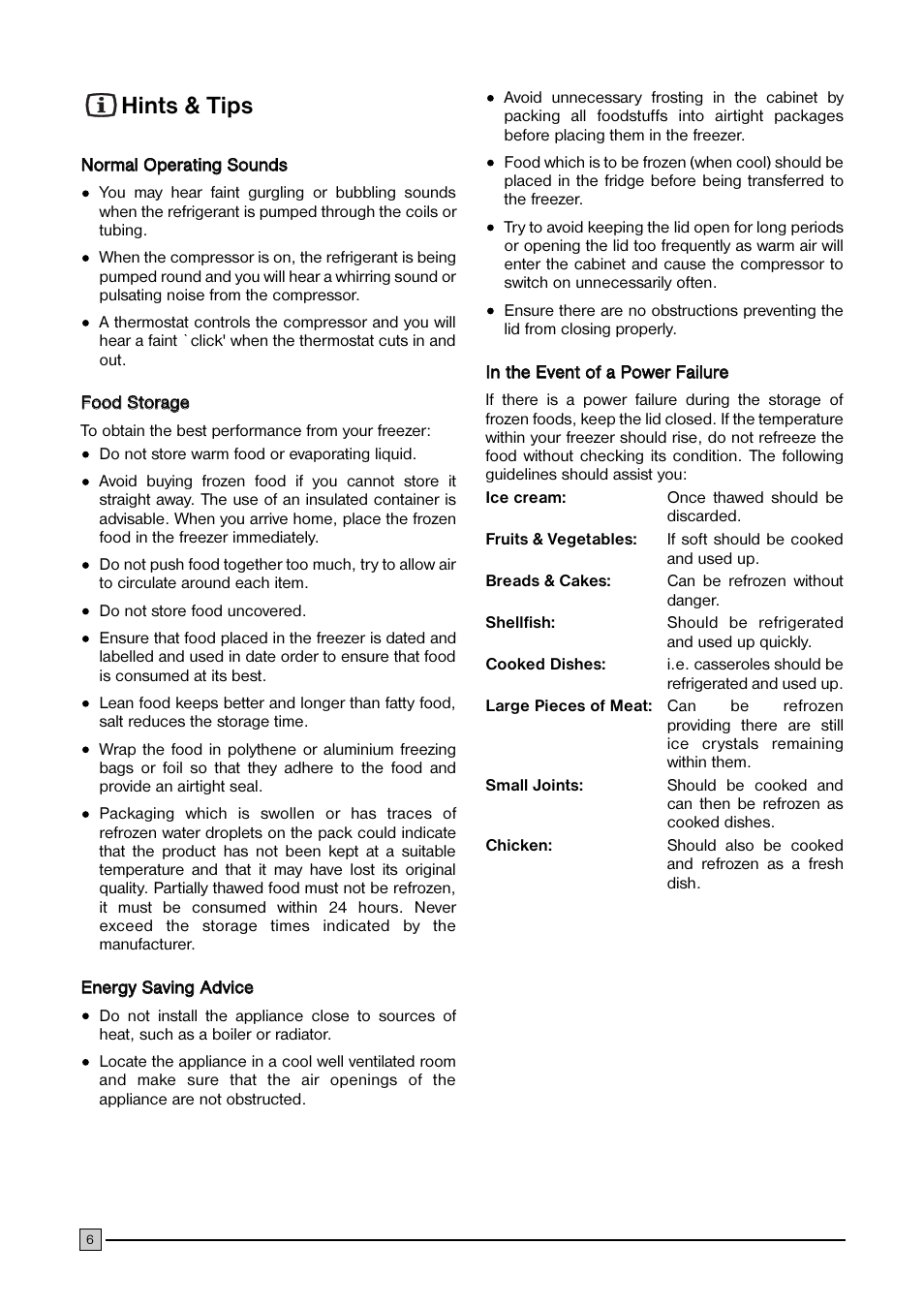 Hints & tips | Electrolux ECN 1040 User Manual | Page 6 / 12