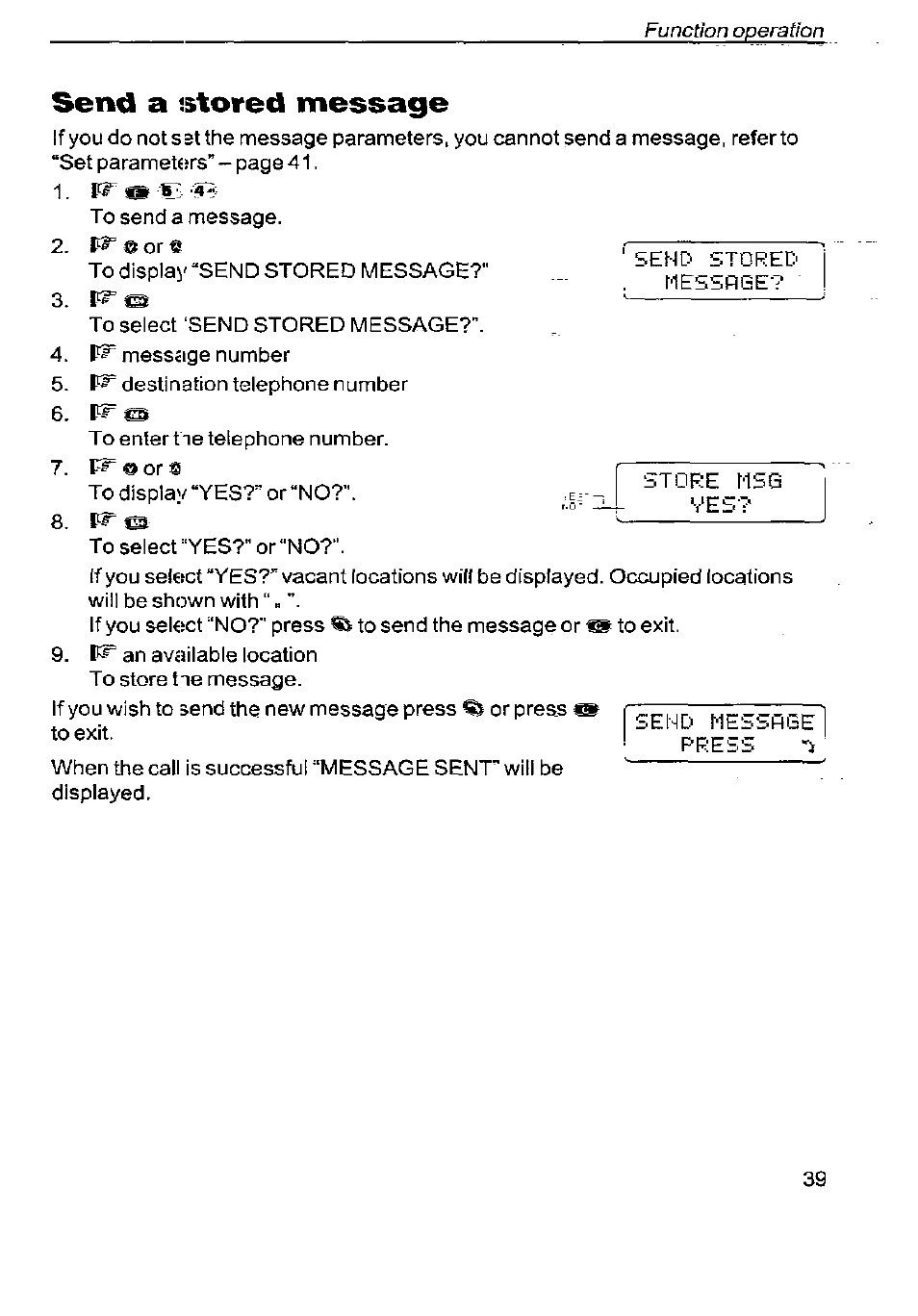 Send a islored message | Panasonic G350 User Manual | Page 43 / 68