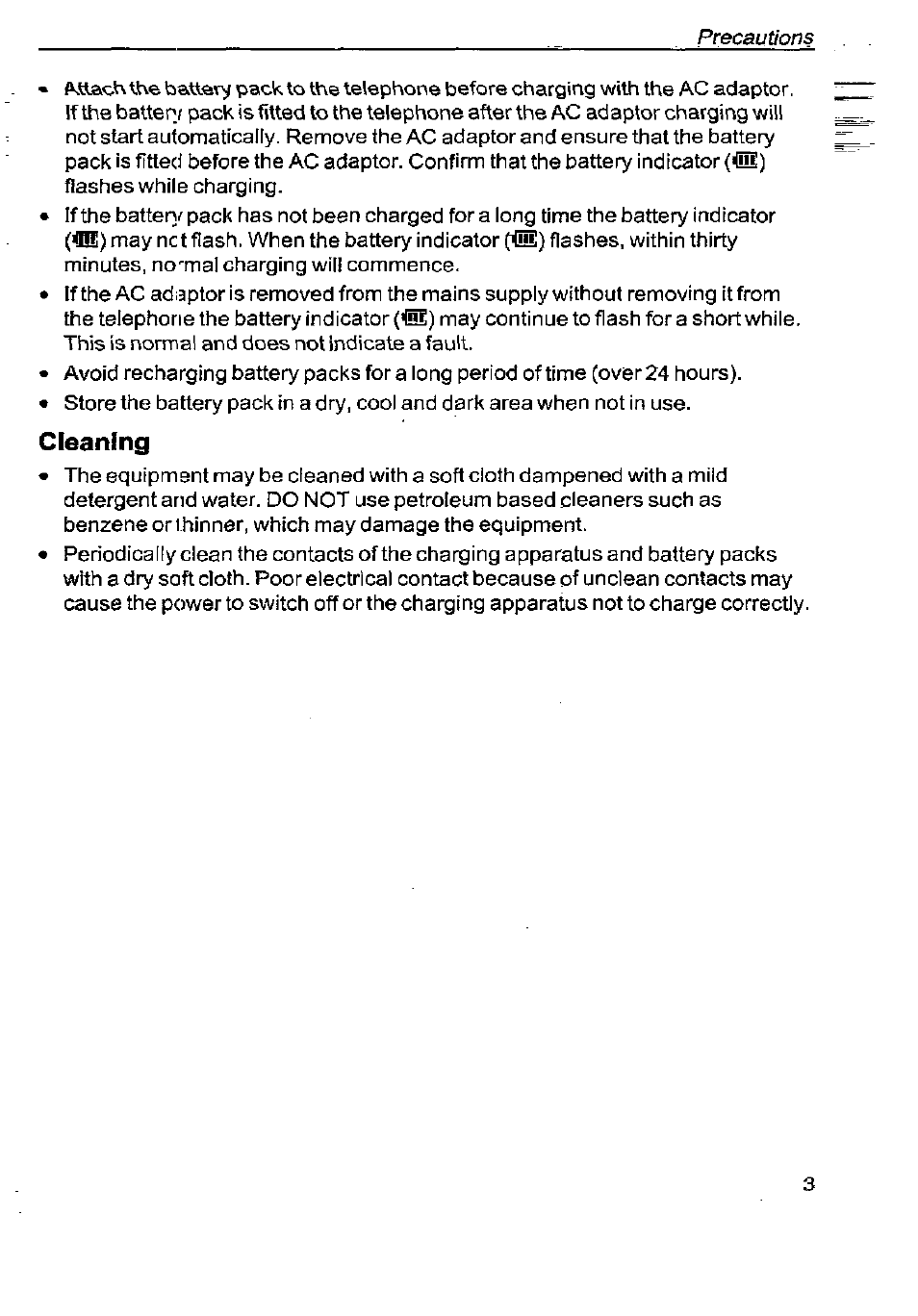 Cleaning | Panasonic G350 User Manual | Page 7 / 68
