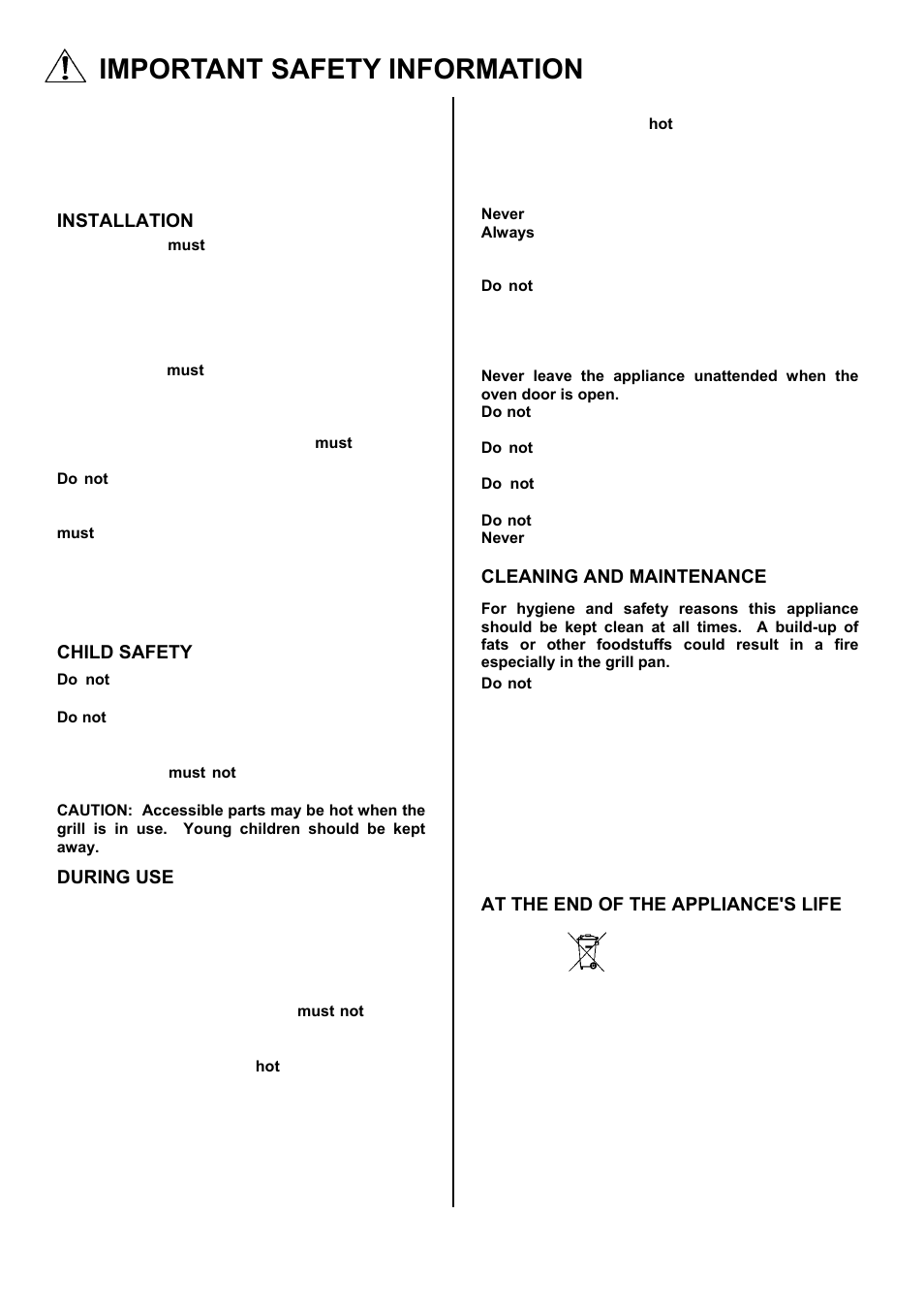 Important safety information | Electrolux D8800-4 User Manual | Page 2 / 52