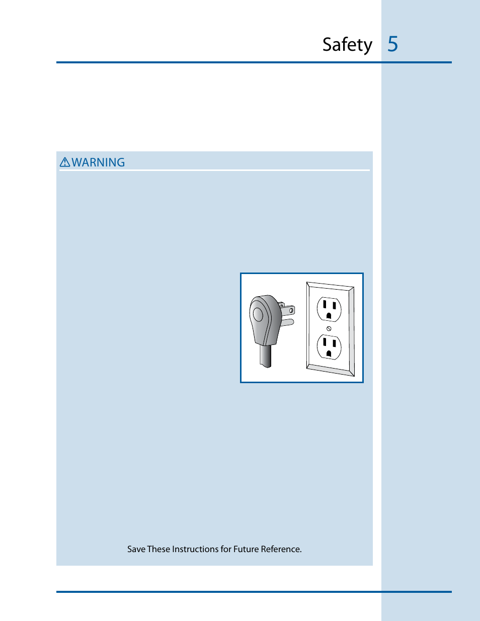 Safety, Warning | Electrolux E24CM76GSS User Manual | Page 5 / 20