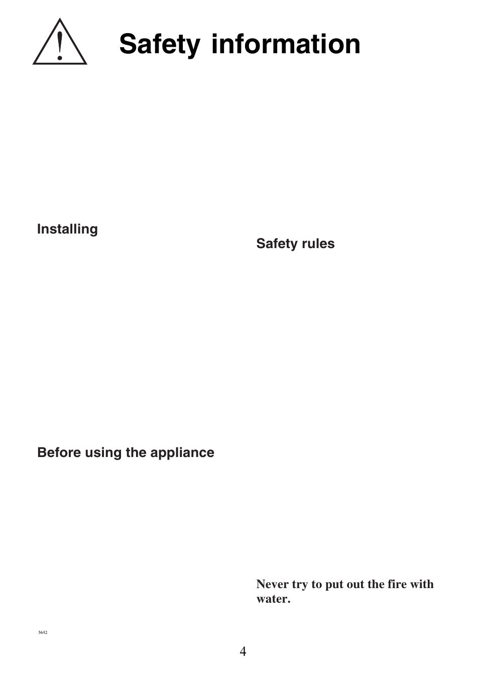 Safety information | Electrolux 130 FG-m User Manual | Page 4 / 28