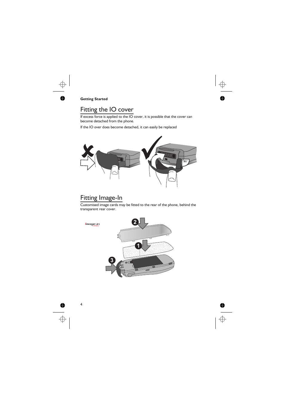 Fitting the io cover, Fitting image-in | Panasonic EB-GD67 User Manual | Page 18 / 100