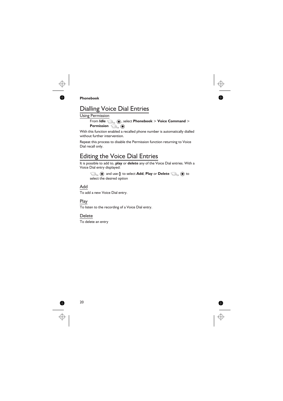 Dialling voice dial entries, Editing the voice dial entries | Panasonic EB-GD67 User Manual | Page 34 / 100