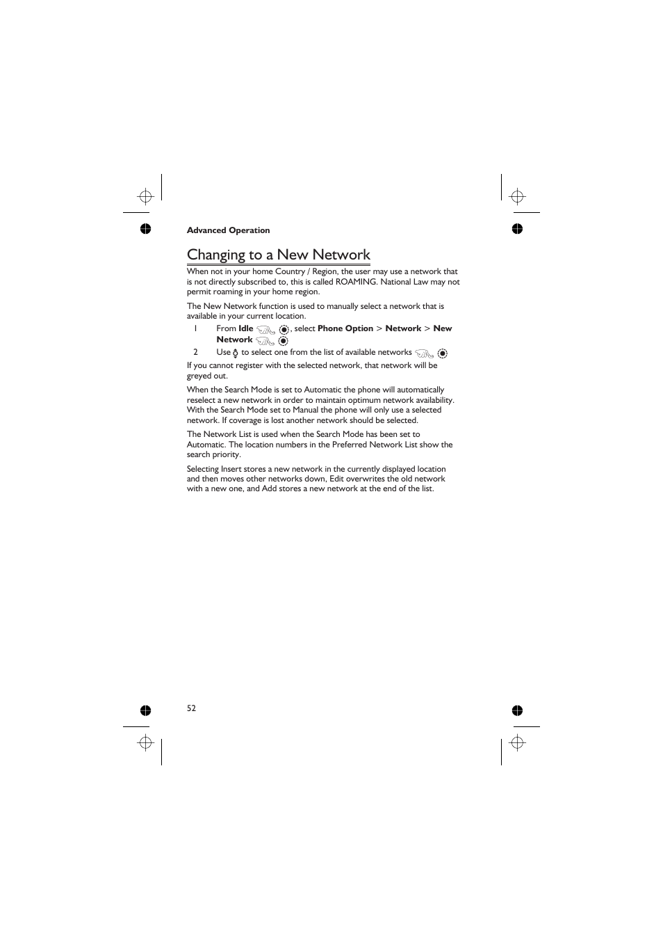 Changing to a new network | Panasonic EB-GD67 User Manual | Page 66 / 100