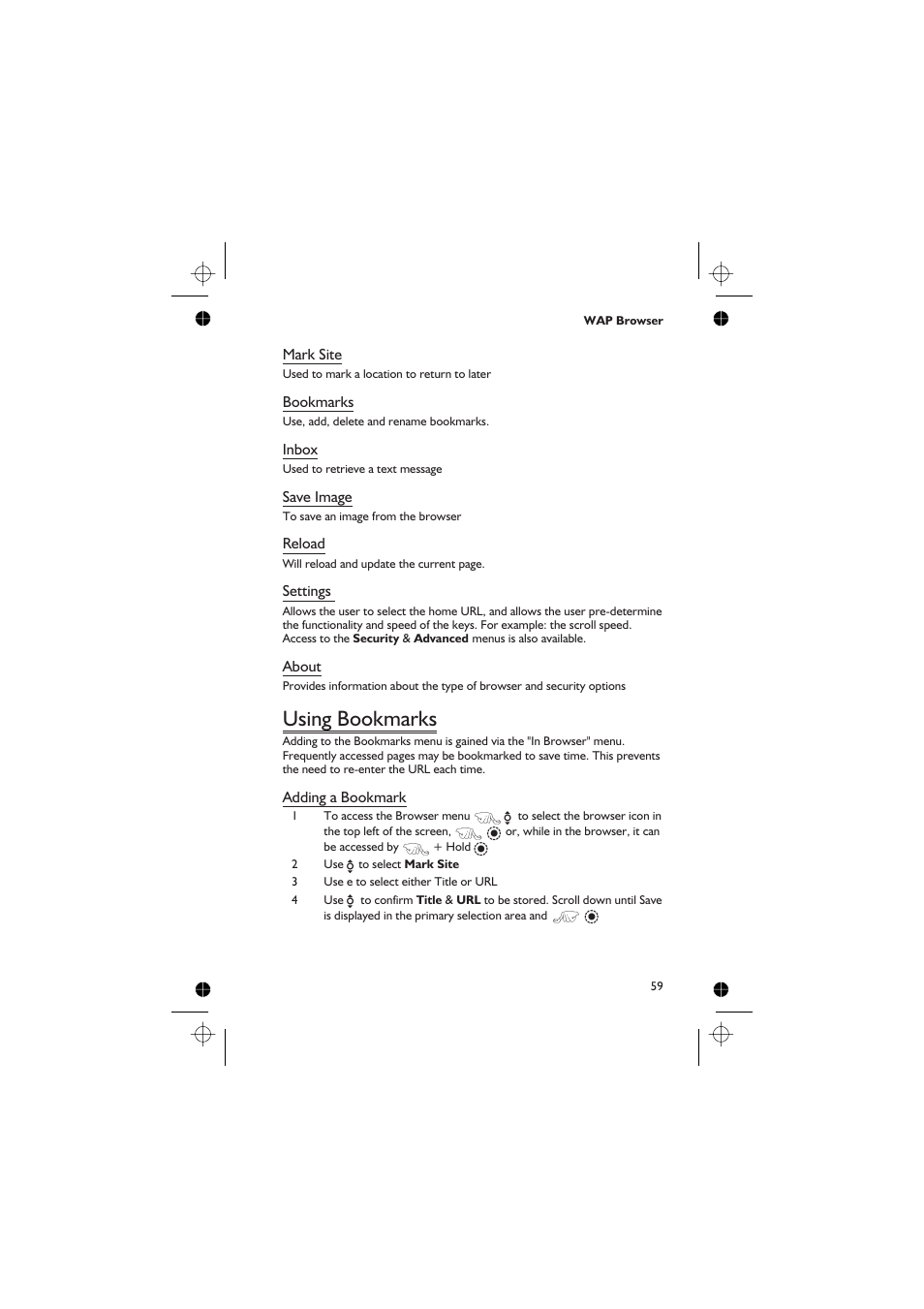 Using bookmarks | Panasonic EB-GD67 User Manual | Page 73 / 100