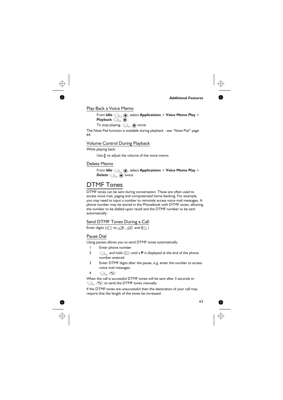 Dtmf tones | Panasonic EB-GD67 User Manual | Page 77 / 100