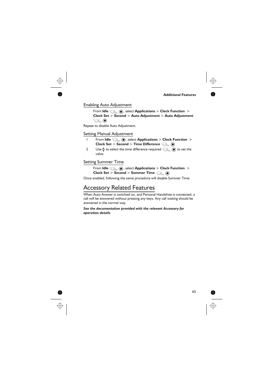 Accessory related features | Panasonic EB-GD67 User Manual | Page 79 / 100