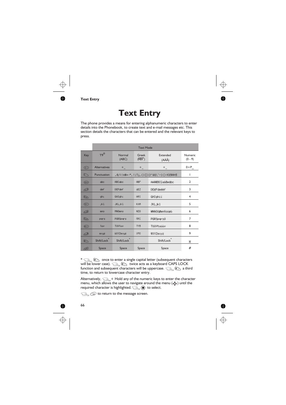 Text entry | Panasonic EB-GD67 User Manual | Page 80 / 100