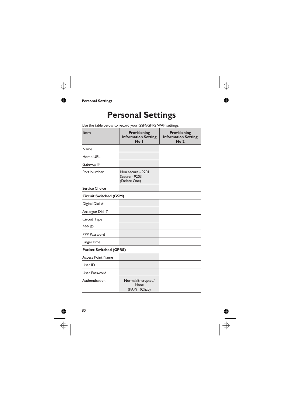 Personal settings | Panasonic EB-GD67 User Manual | Page 94 / 100