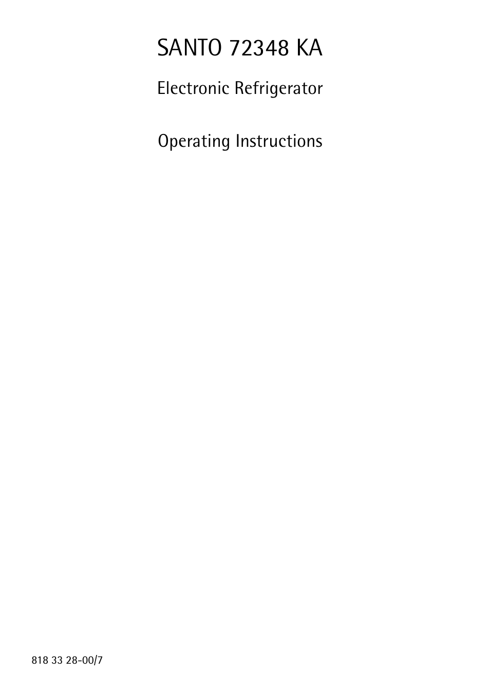 Electrolux 72348 KA User Manual | 36 pages