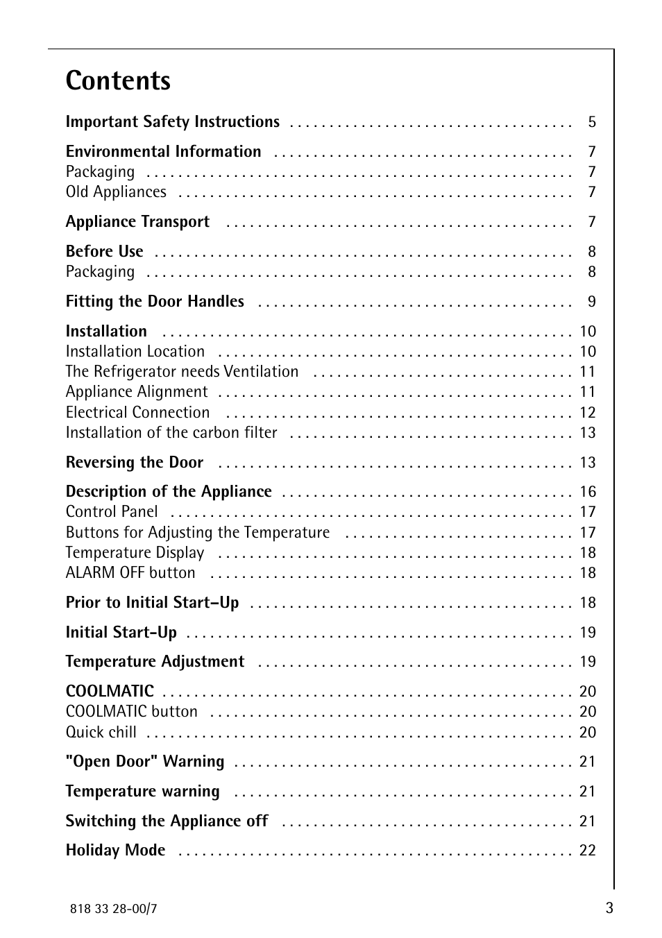 Electrolux 72348 KA User Manual | Page 3 / 36