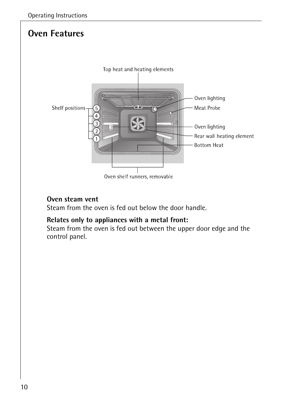 Oven features | Electrolux B8340-1 User Manual | Page 10 / 80