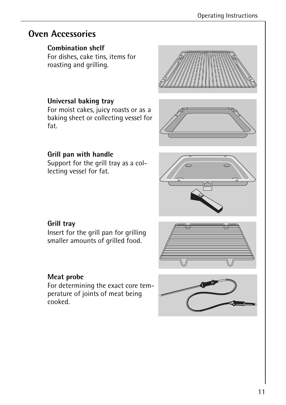 Oven accessories | Electrolux B8340-1 User Manual | Page 11 / 80