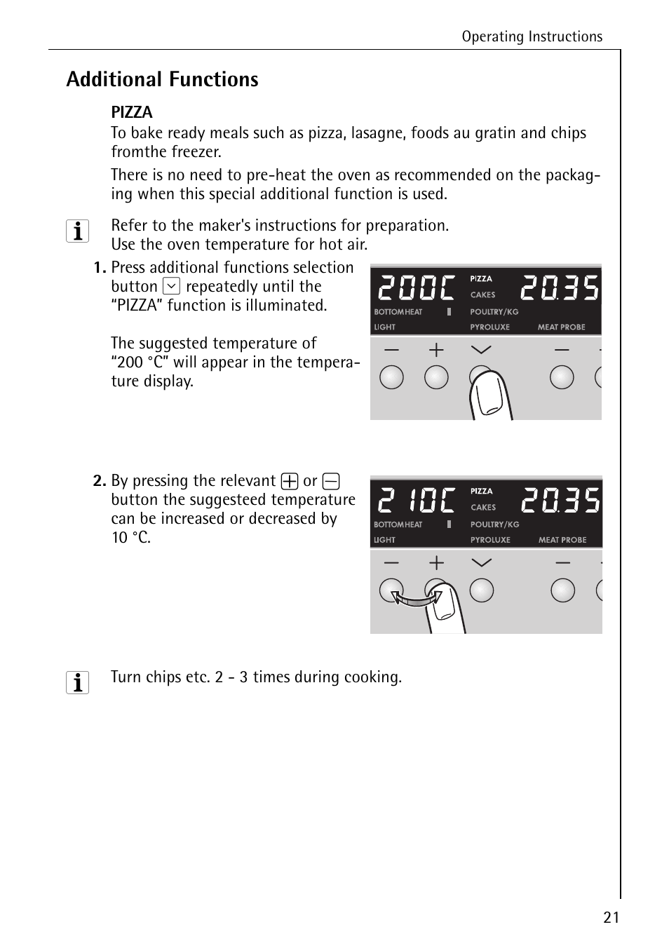 Additional functions | Electrolux B8340-1 User Manual | Page 21 / 80