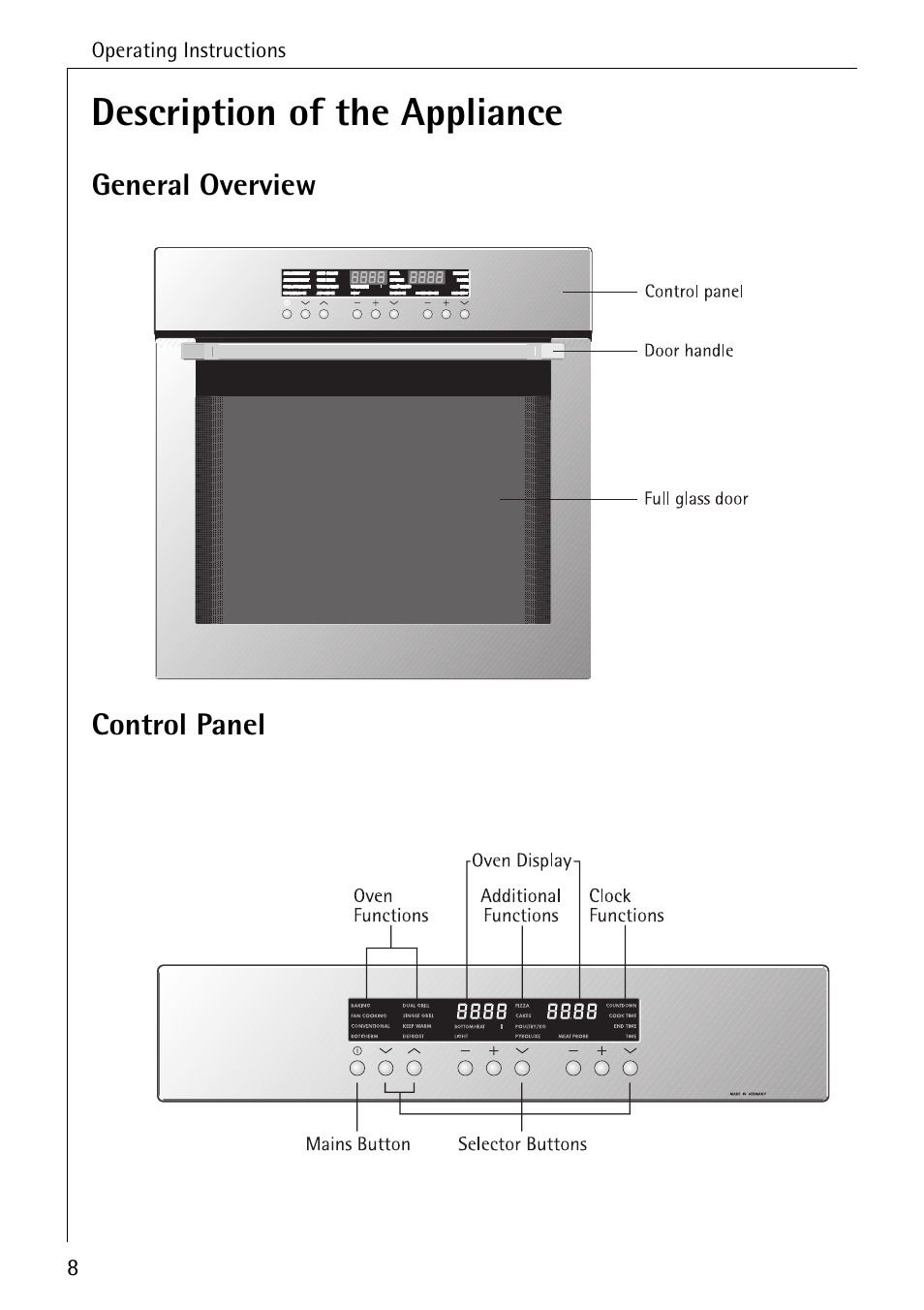 Description of the appliance | Electrolux B8340-1 User Manual | Page 8 / 80