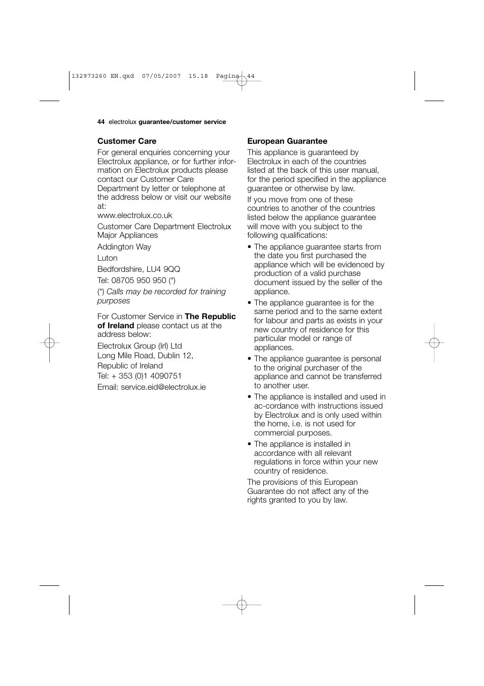Electrolux EWG 14440 W User Manual | Page 44 / 48