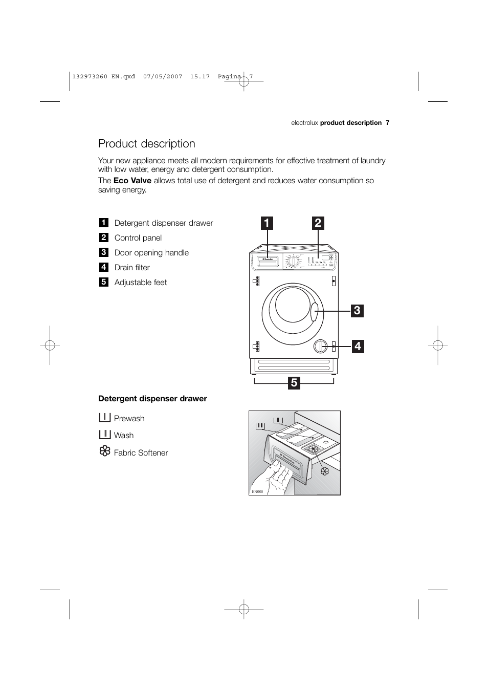 Product description | Electrolux EWG 14440 W User Manual | Page 7 / 48