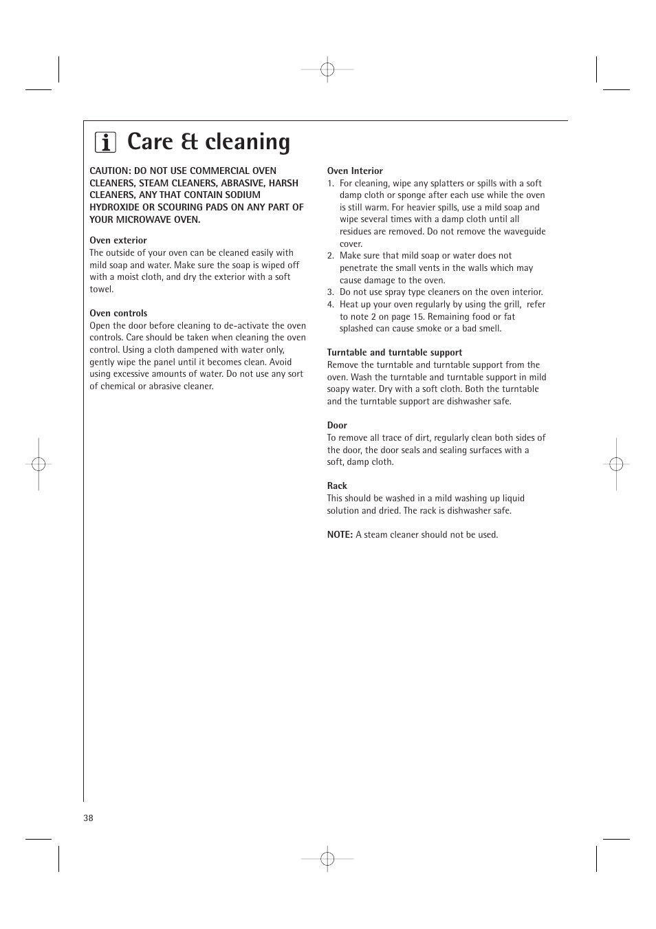 Care & cleaning | Electrolux MCD1761E User Manual | Page 40 / 48