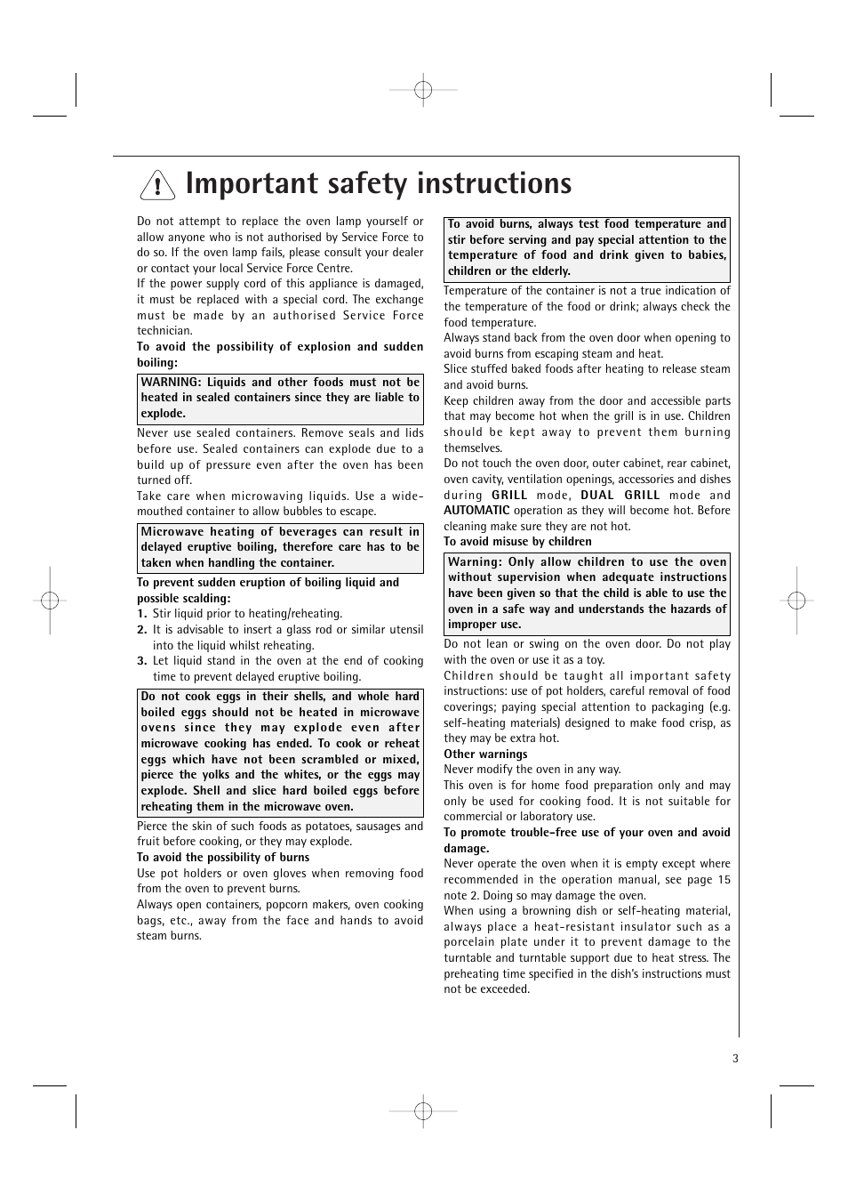 Important safety instructions | Electrolux MCD1761E User Manual | Page 5 / 48