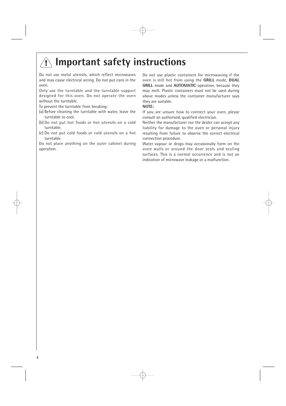 Important safety instructions | Electrolux MCD1761E User Manual | Page 6 / 48