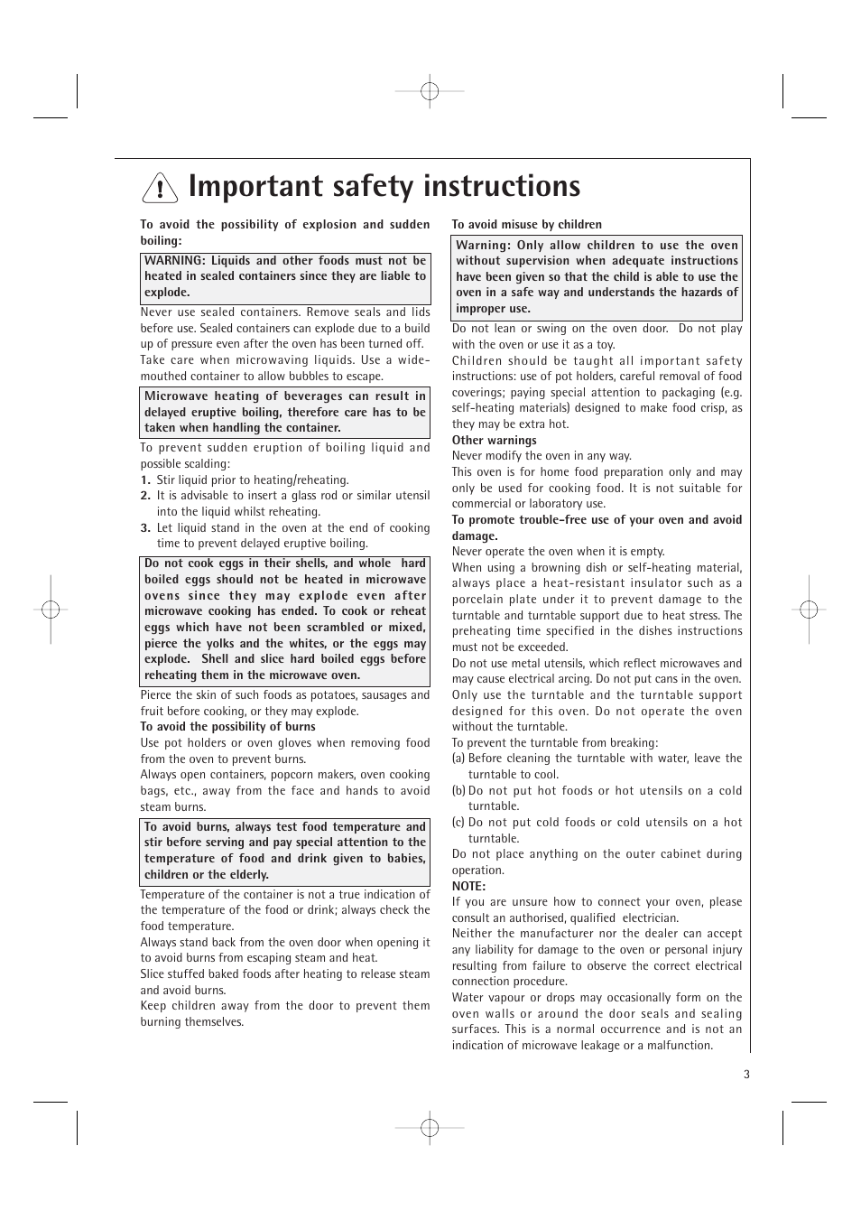 Important safety instructions | Electrolux MC1761E User Manual | Page 5 / 36