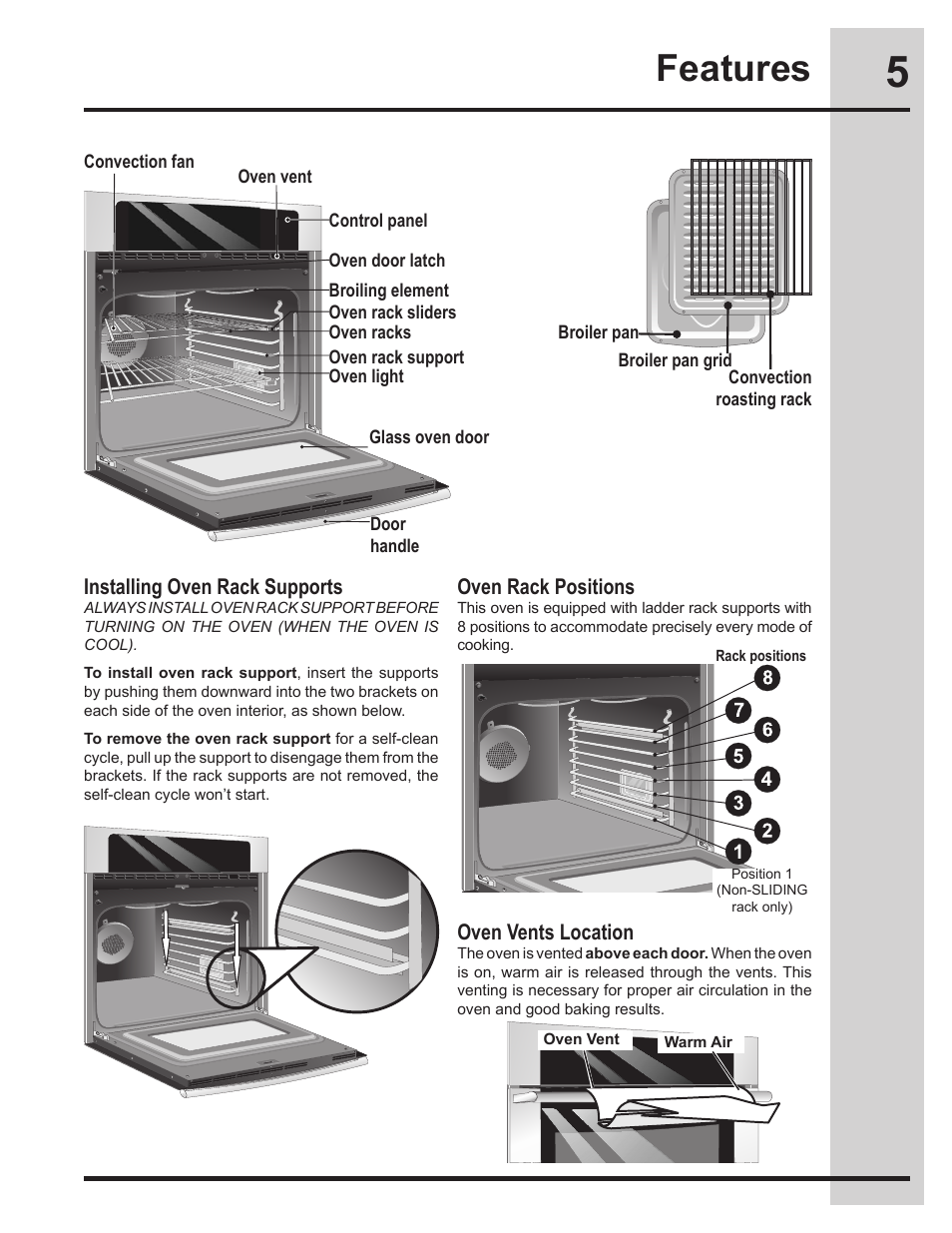 Features | Electrolux 318205134 User Manual | Page 5 / 32