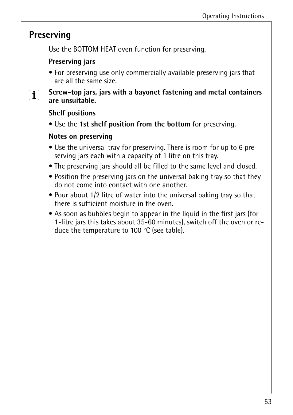 Preserving | Electrolux B6100-1 User Manual | Page 53 / 76