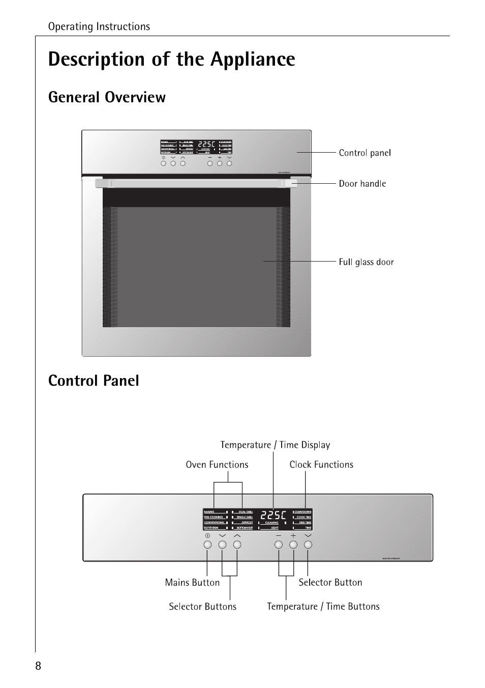 Description of the appliance | Electrolux B6100-1 User Manual | Page 8 / 76