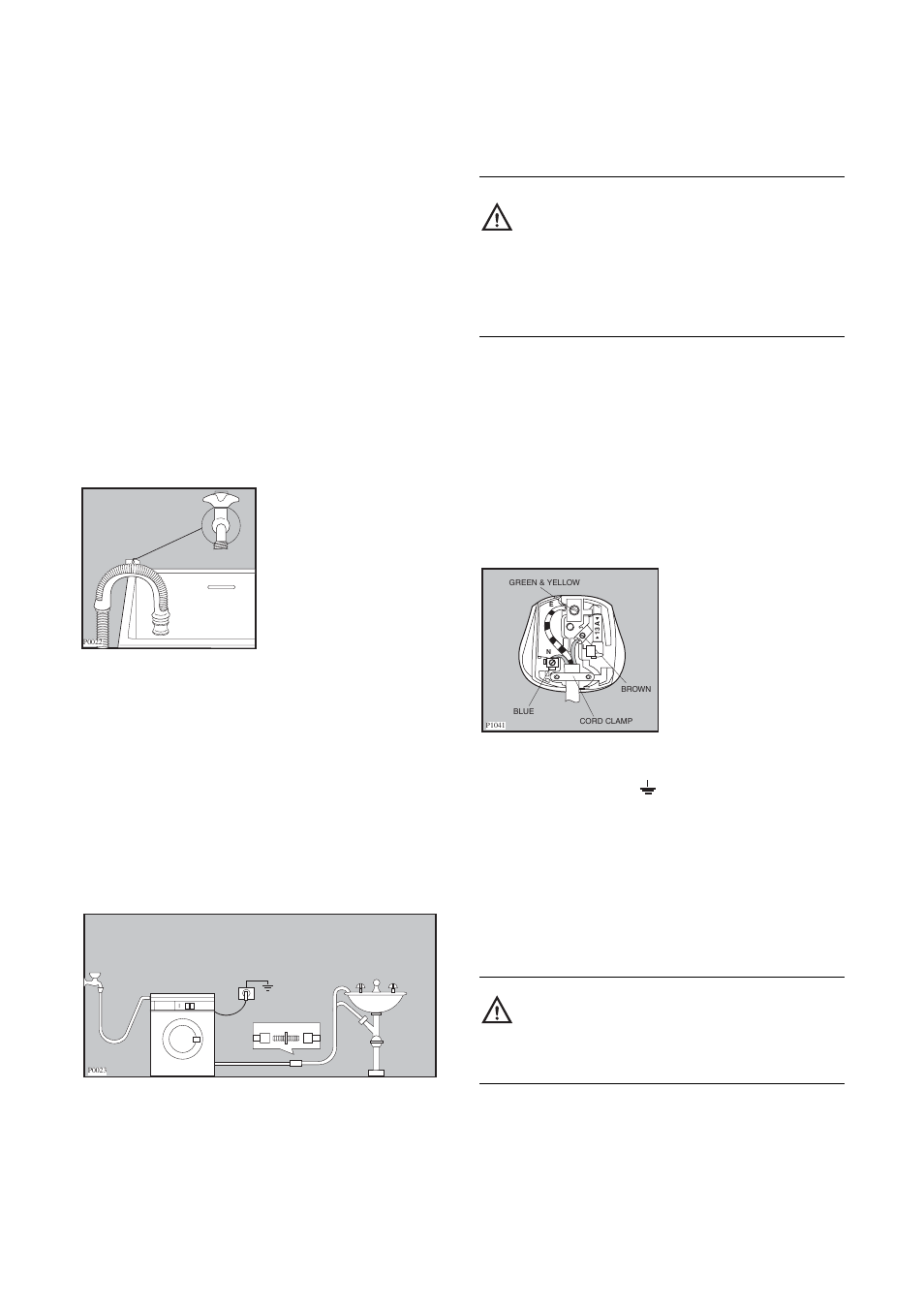 Water drainage, Electrical connection | Electrolux EWW 1292 User Manual | Page 8 / 30