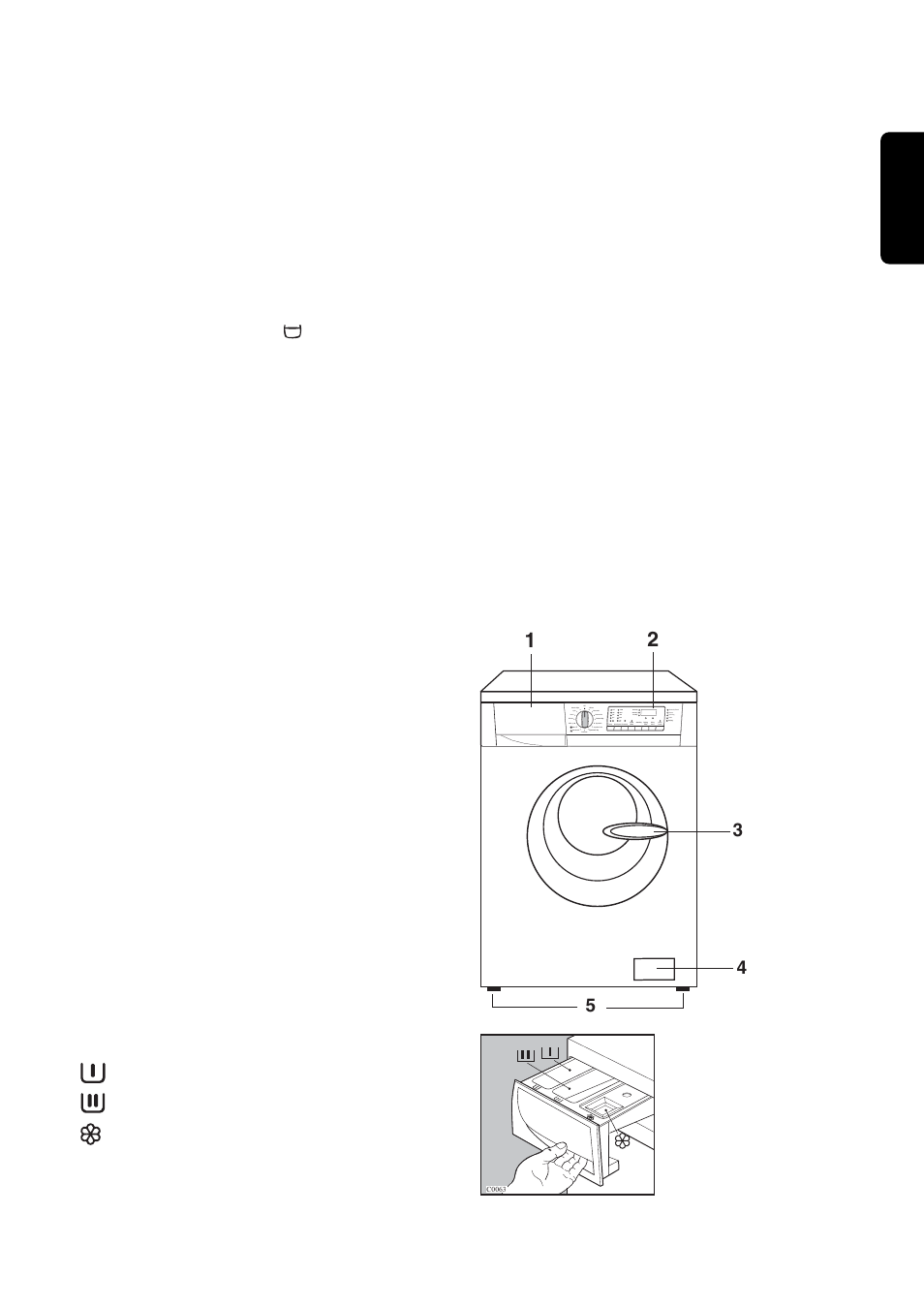 Your new washer-dryer, Description of the appliance, Detergent dispenser drawer | Electrolux EWW 1292 User Manual | Page 9 / 30