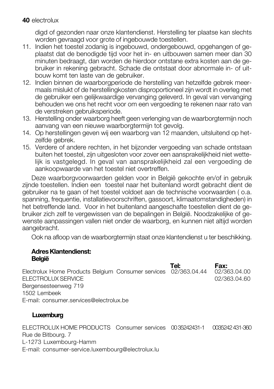 Electrolux EKG 60111 User Manual | Page 40 / 84