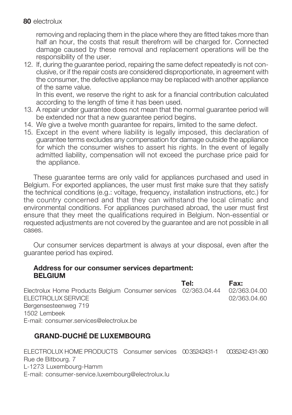 Electrolux EKG 60111 User Manual | Page 80 / 84