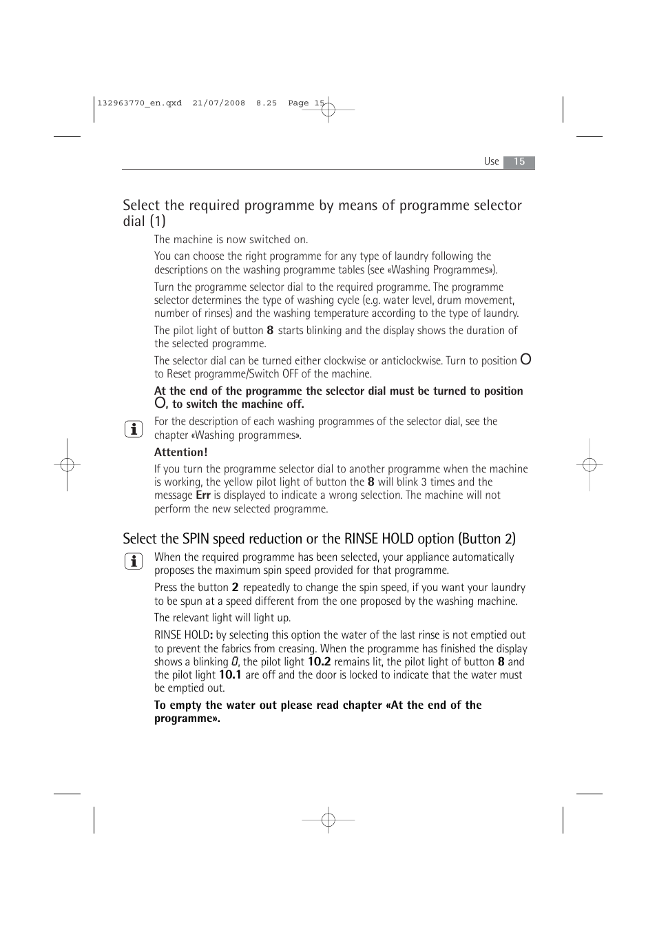 Electrolux 63742 VI User Manual | Page 15 / 48