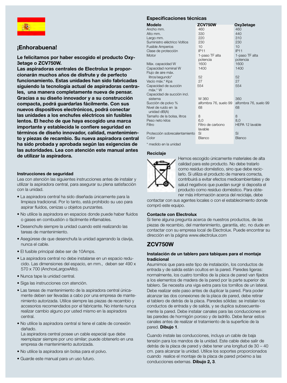 Enhorabuena, Zcv750w | Electrolux ZCV750W User Manual | Page 30 / 40