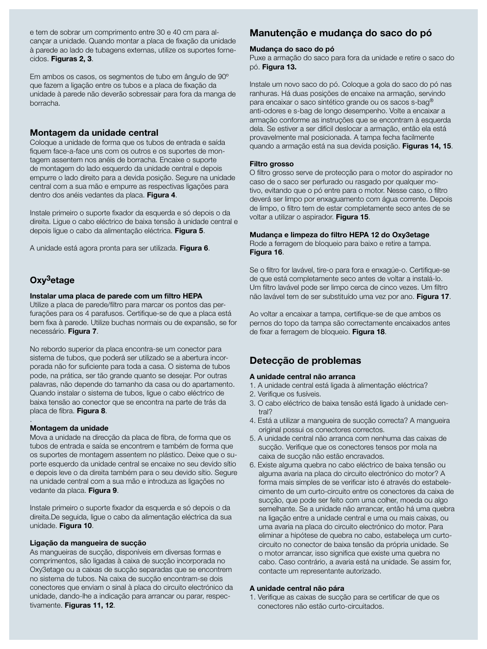 Manutenção e mudança do saco do pó, Detecção de problemas | Electrolux ZCV750W User Manual | Page 35 / 40