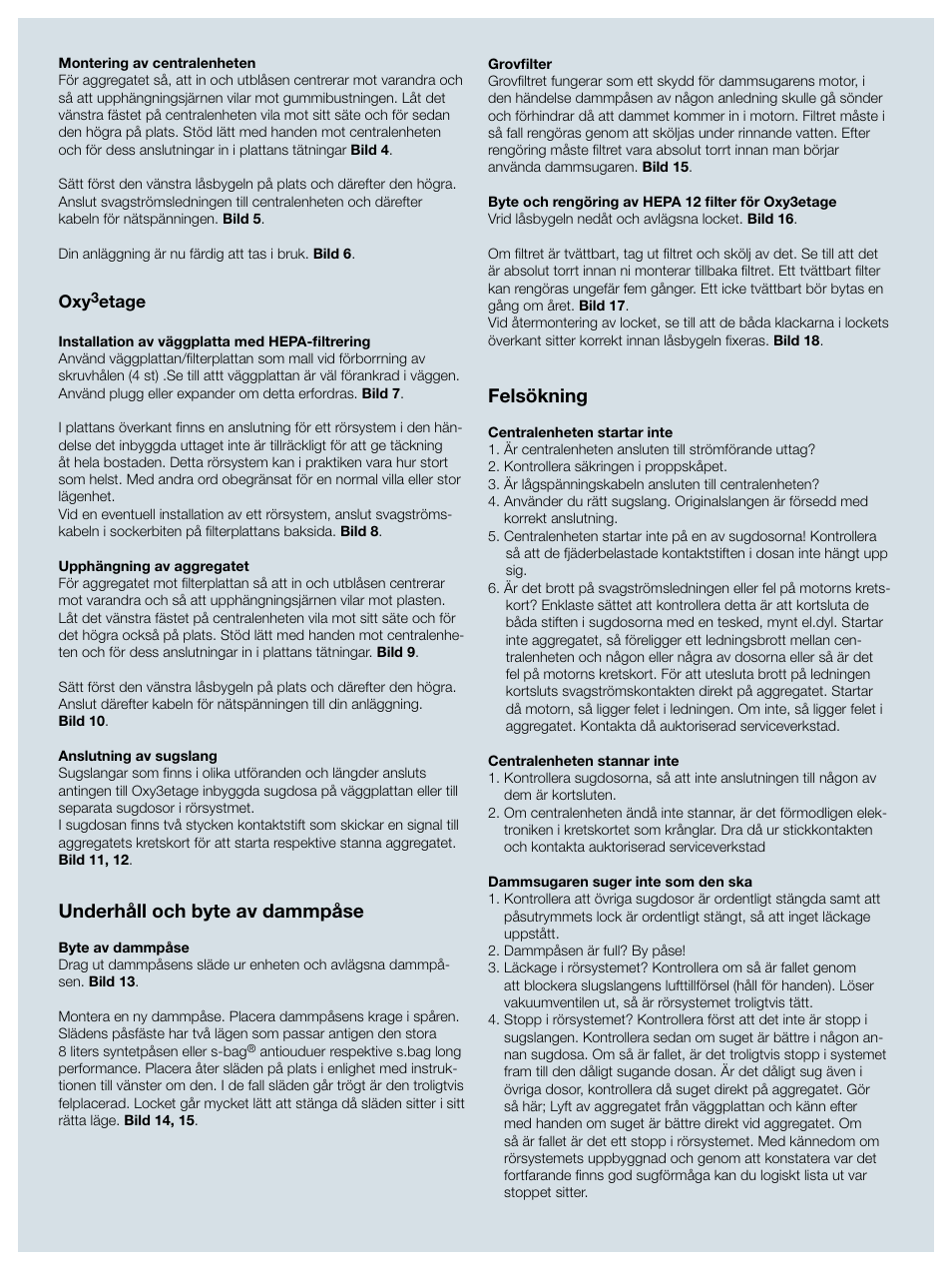 Felsökning, Underhåll och byte av dammpåse | Electrolux ZCV750W User Manual | Page 8 / 40