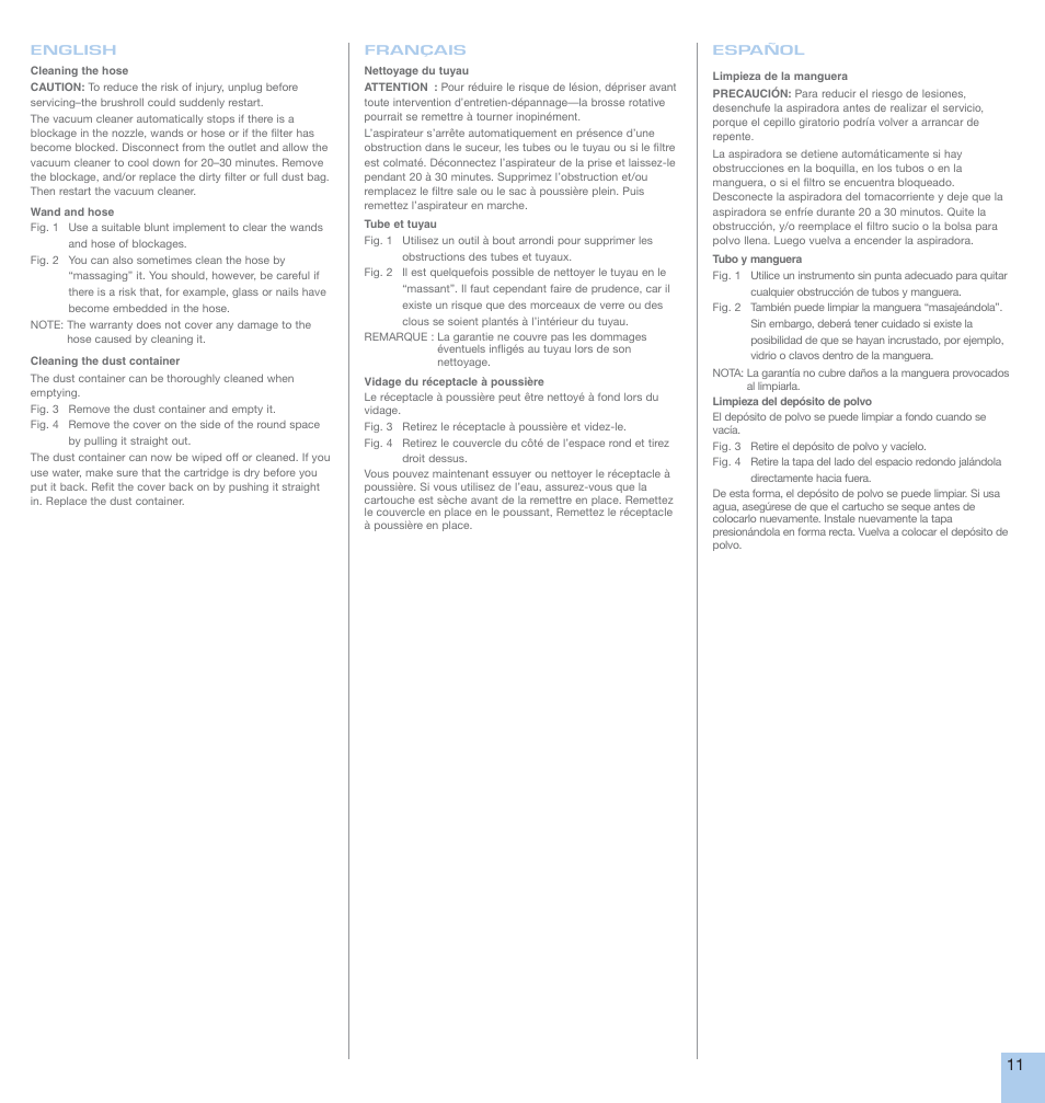 Electrolux CANISTER User Manual | Page 11 / 16