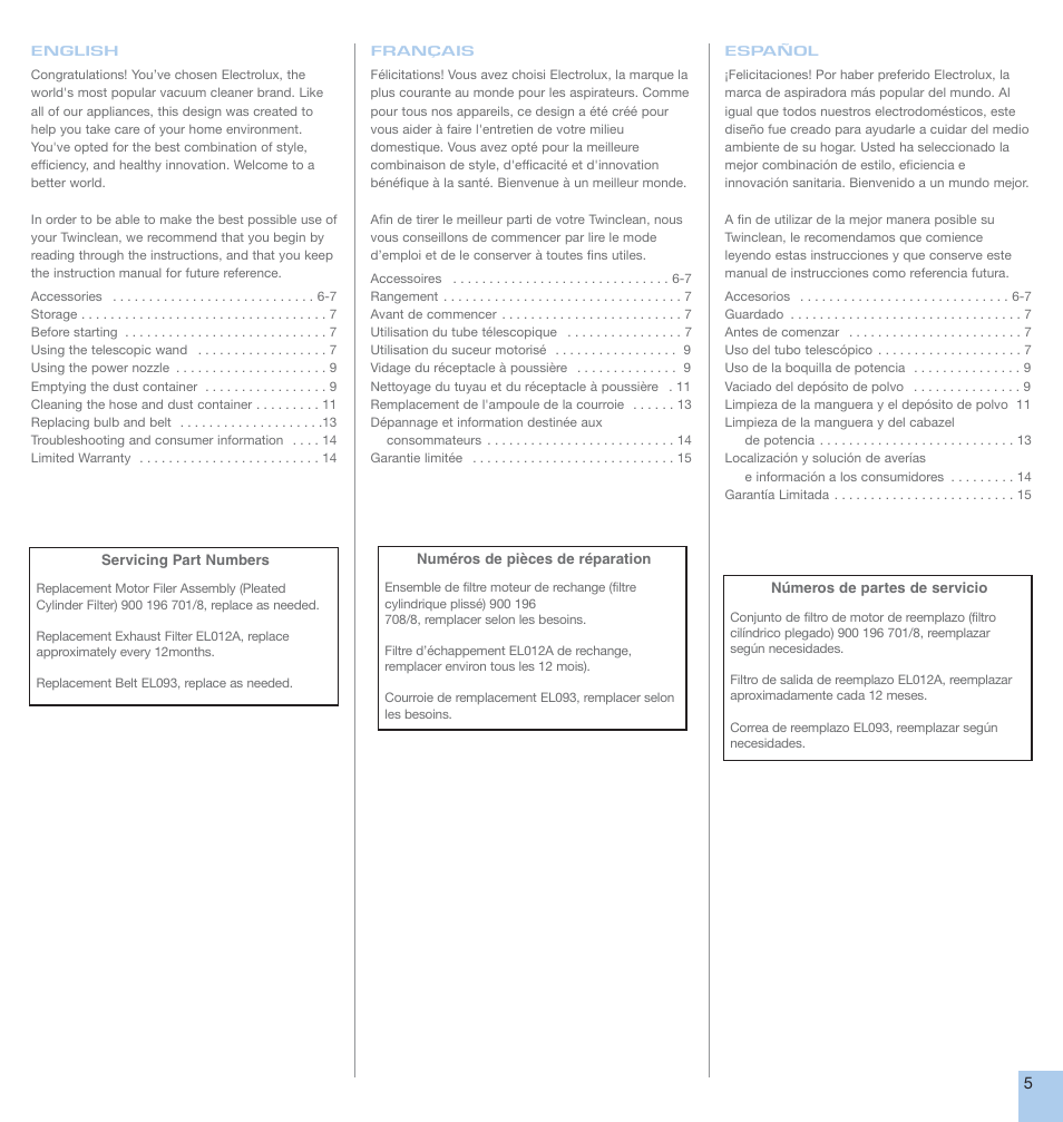 Electrolux CANISTER User Manual | Page 5 / 16