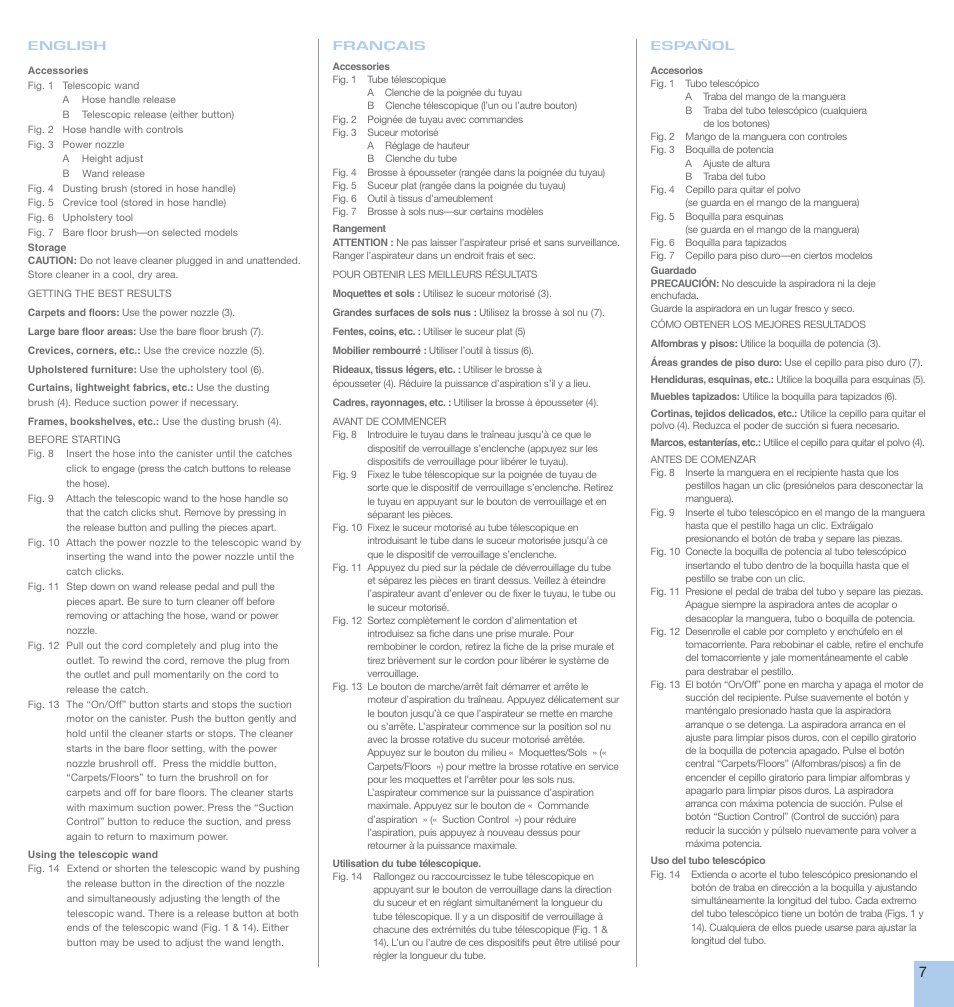 Electrolux CANISTER User Manual | Page 7 / 16