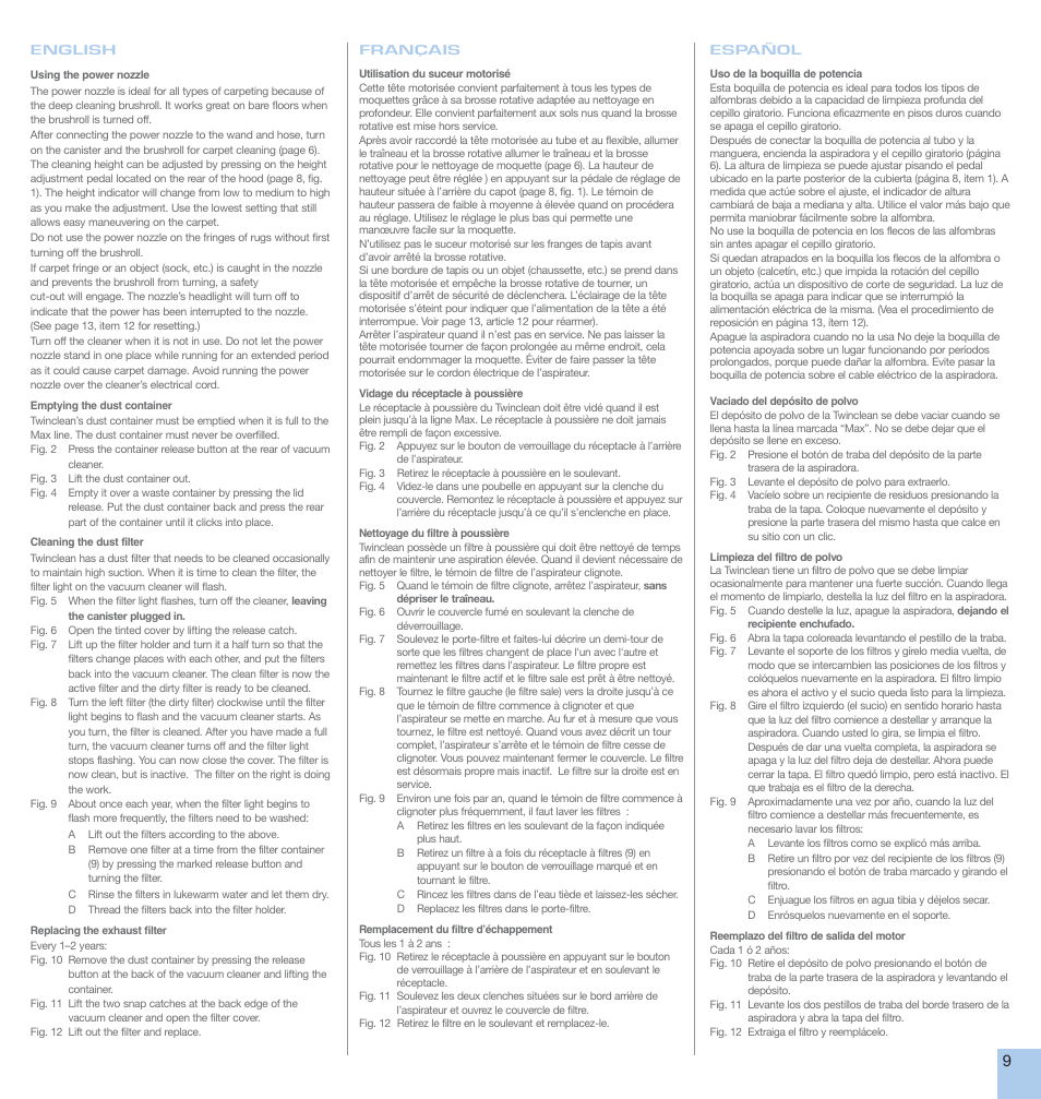 Electrolux CANISTER User Manual | Page 9 / 16